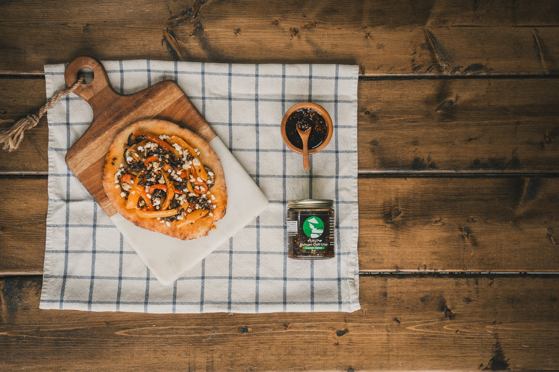 Spicy Goat Cheese and Veggie Flatbread